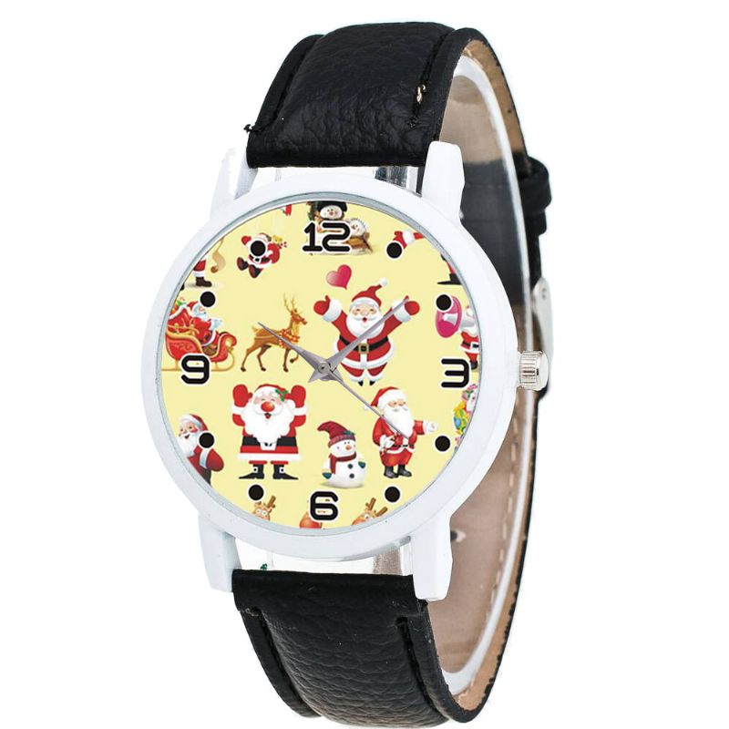 Cartoon Santa Claus Patroon Schattig Kind Horloge Mode Kinderen Quartz Horloge