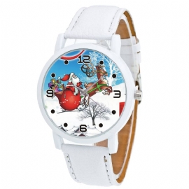 Cartoon Santa Claus En Snowfield Patroon Schattig Kind Horloge Mode Kinderen Quartz Horloge