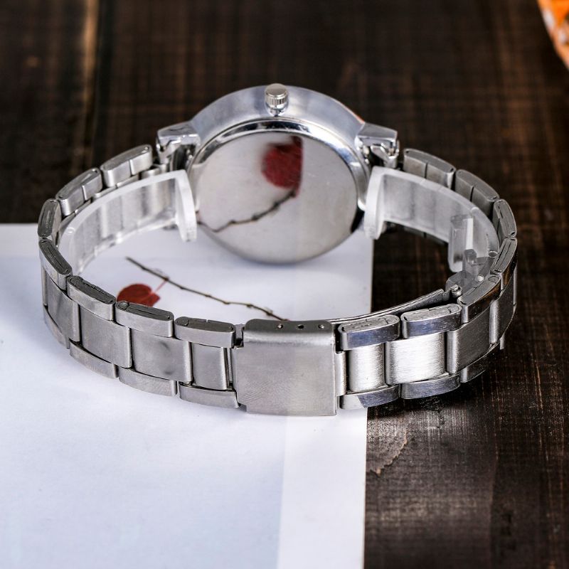 Casual Stijl Volledig Stalen Heren Dames Quartz Horloge Elegant Design Cadeaubon Horloge