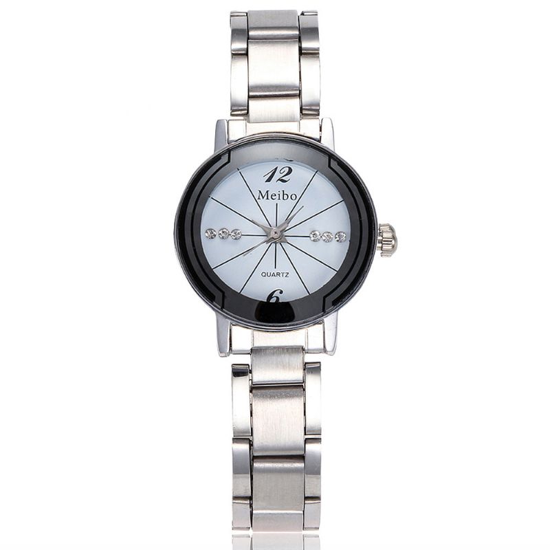 Casual Stijl Volledig Stalen Heren Dames Quartz Horloge Elegant Design Cadeaubon Horloge