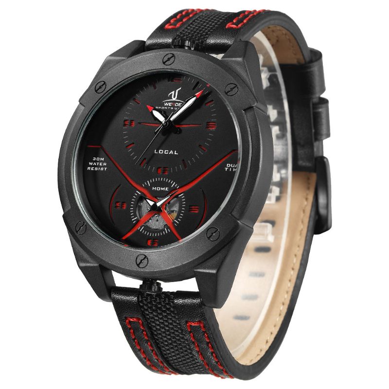 Kleurrijk Uniek Design Heren Polshorloge Dual Time Display Quartz Horloges