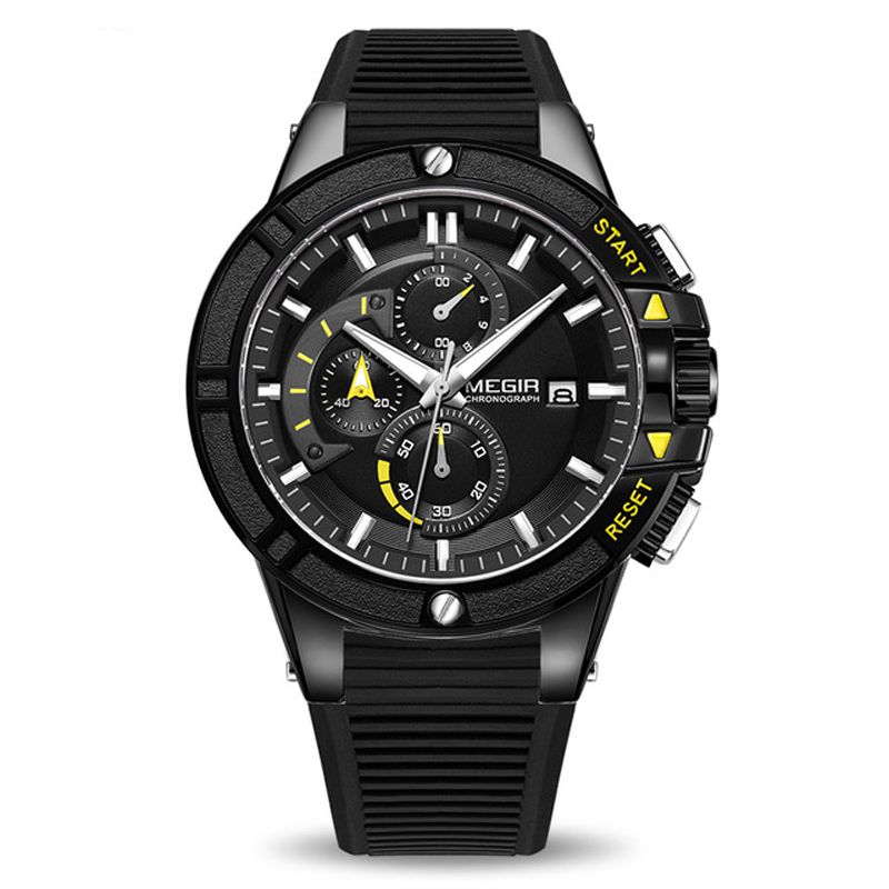 Mode Heren Horloge Chronograaf Waterdicht Lichtgevend Sport Quartz Horloge