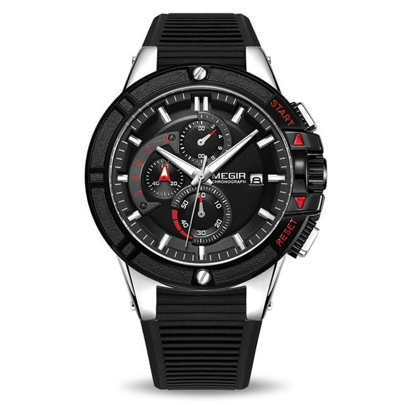 Mode Heren Horloge Chronograaf Waterdicht Lichtgevend Sport Quartz Horloge