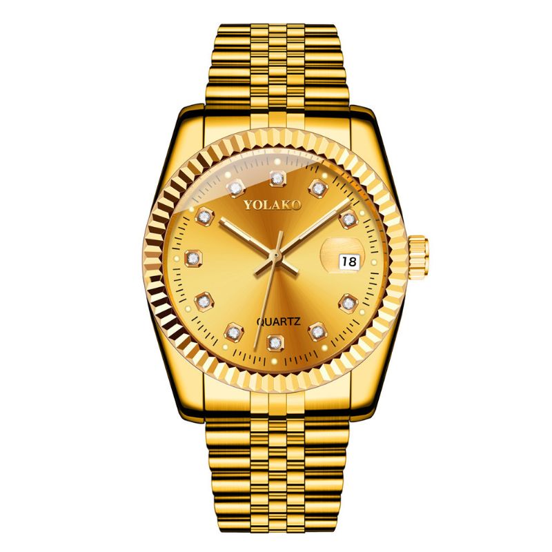 Mode Stalen Band Horloge Diamant Casual Vierkante Heren Quartz Horloge