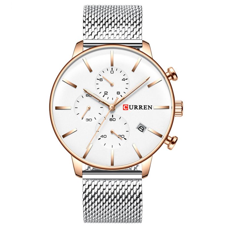 Mode Zaken Mannen Kijken Licht Luxe Waterdicht Grote Wijzerplaat Quartz Horloge