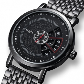 Uniek Design Heren Polshorloge Volledig Stalen Zakelijke Stijl Creatieve Quartz Horloge
