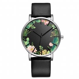Unisex Polshorloge Flower Picture Dial Display Quartz Horloge