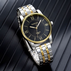 Volledig Stalen Herenmode Zakelijke Stijl Liminous Display Quartz Horloge