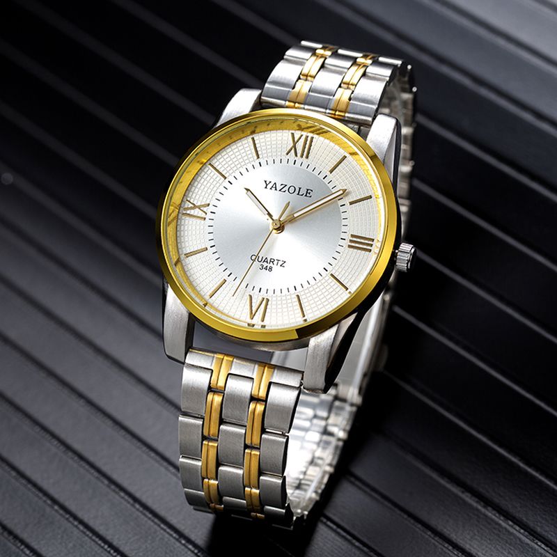 Volledig Stalen Herenmode Zakelijke Stijl Liminous Display Quartz Horloge