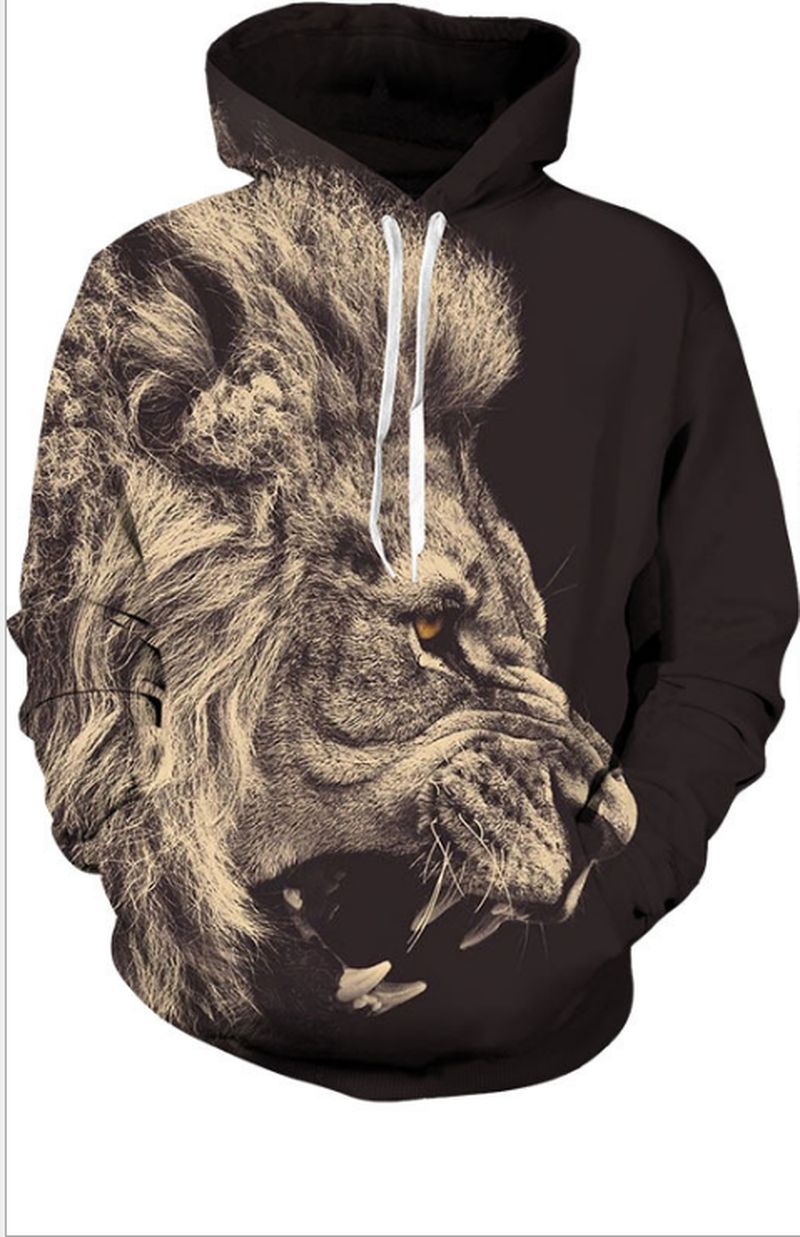 3d Digital Printing Animal Lion Sweatshirt Joggingbroek