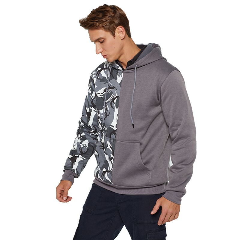 Camouflage Double-blocking Colour Street Sports-sweatshirt
