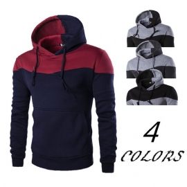 Europese En Amerikaanse Losse Kleurovereenkomende Stiksels Hooded Sweater Tether