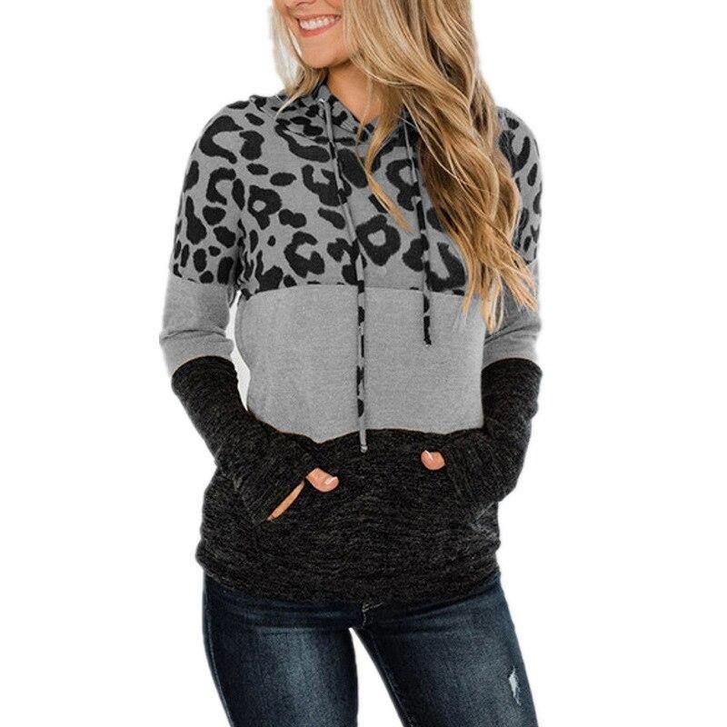 Hoodies Vrouwen Nieuwe Mode Nieuwe Winter Outfit Hooded Splicing Printing Losse Fleece Sweatshirt