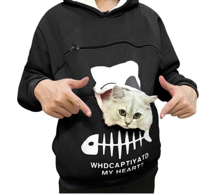 Pet Carrier Dikker Hoodies Kitten Puppy Houder Dier Pouch Hoodie Ademend Hooded Sweatshirt Tiener Meisjes Vrouwen Truien Tops