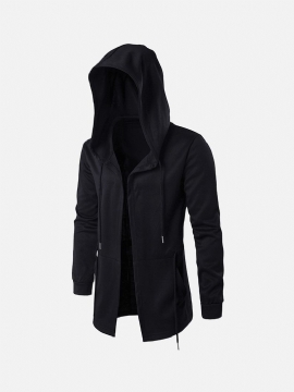 Heren Black Mode Casual Halflange Cloakman Cloak Hooded Jacket