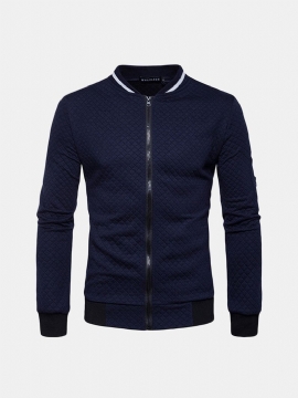 Heren Opstaande Kraag Rits Omhoog Design Sweatshirts