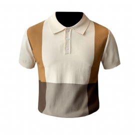 Brits Polo-shirt Voor Heren Trendy Slank Ijszijden T-shirt