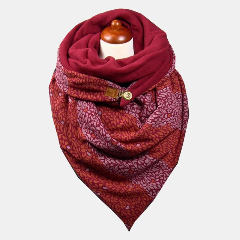 Dames Katoen Plus Dik Warm Houden Winter Outdoor Casual Bloemenpatroon Multifunctionele Sjaal