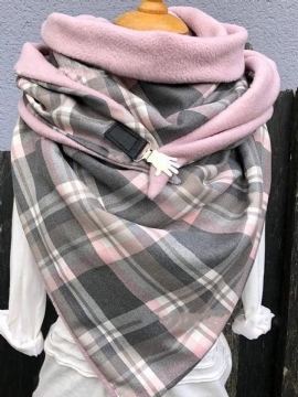 Eenvoudige En Veelzijdige Geruite Dikke Warme Sjaal Mode-sjaal