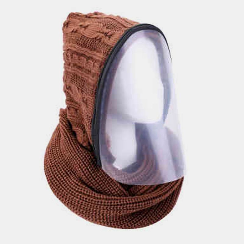 Unisex Afneembare Warm Houden Stofdichte Rits Nekbescherming Gebreide Gezichtsmasker Sjaal
