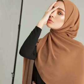 Vrouwen Monochrome Etnische Parel Chiffon Bubble Handdoek Hoofdband Hijab Sjaal Arabische Sjaal Tulband Hoed