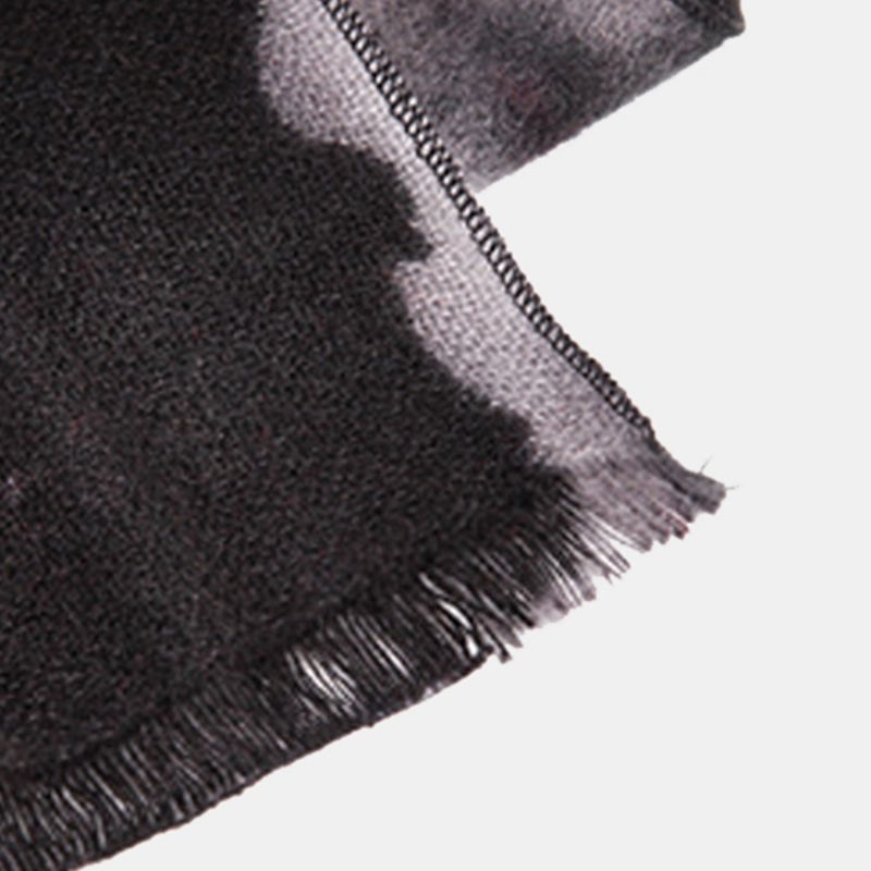Vrouwen Retro Bloem Tie-dye Print Sjaal Mode Kunstmatige Kasjmier Tweeërlei Gebruik Dikker Warmte Kwastje Sjaal