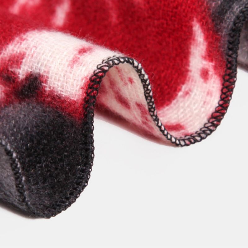 Vrouwen Retro Bloem Tie-dye Print Sjaal Mode Kunstmatige Kasjmier Tweeërlei Gebruik Dikker Warmte Kwastje Sjaal