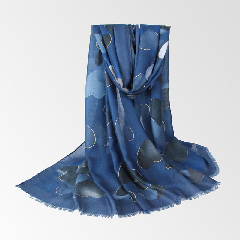 Zomerlinnen Ademende Hartvormige Sjaal Met Print