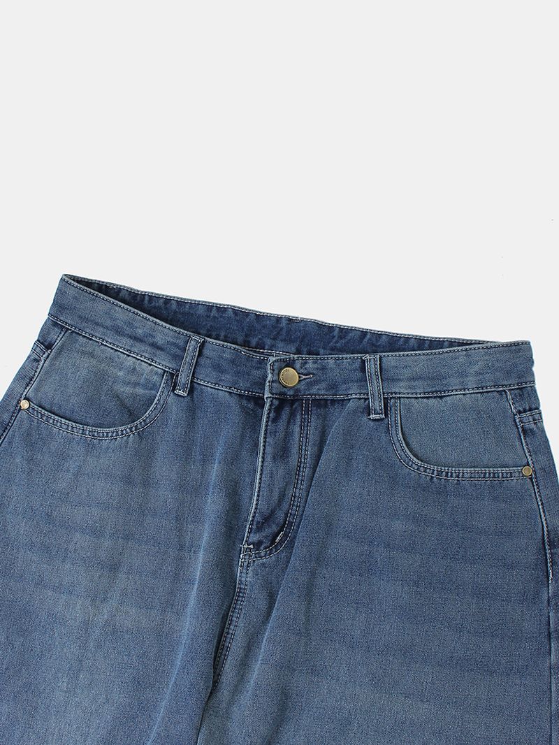 Heren Dikker Plus Fluwelen Noodlijdende Casual Losse Warme Jeans