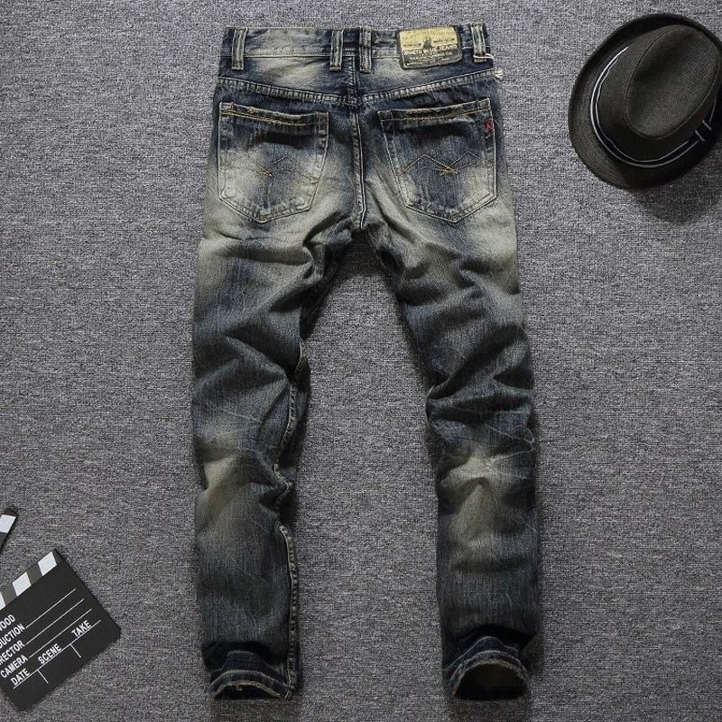 Heren Jeans Vintage Retro Stijl Slim Fit Ripped Jeans Homme Balplein Merk Jeans Heren Katoen Denim Biker