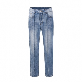 High Street Mode Slim Jeans Met Stiksels