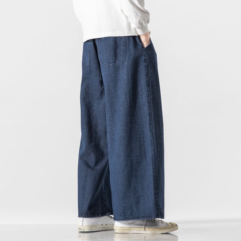 Jeans Voor Heren Plus Size Chinese Stijl Casual Wijde Pijpen Broek