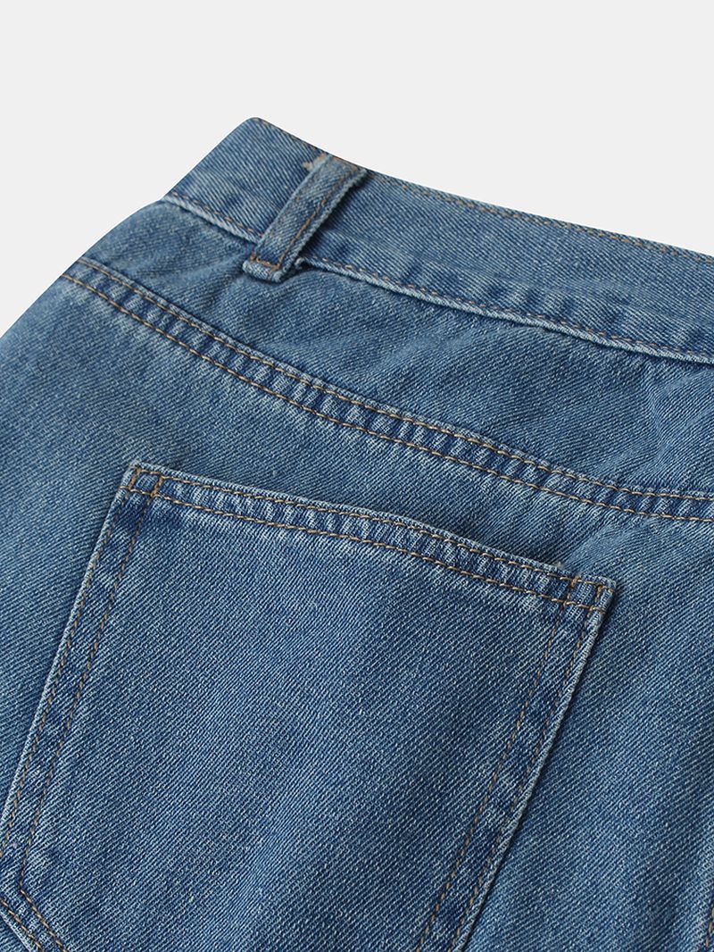 Losse Middelhoge Taille Jeans Met Letterpatroon Voor Heren