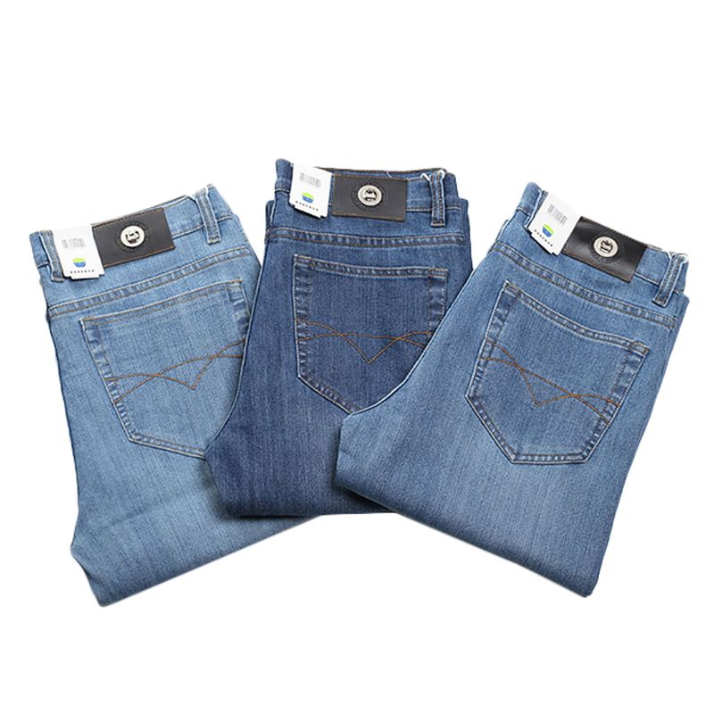 Zomer Dunne Rechte Pijpen Elastische Lange Denim Broek Jeans Voor