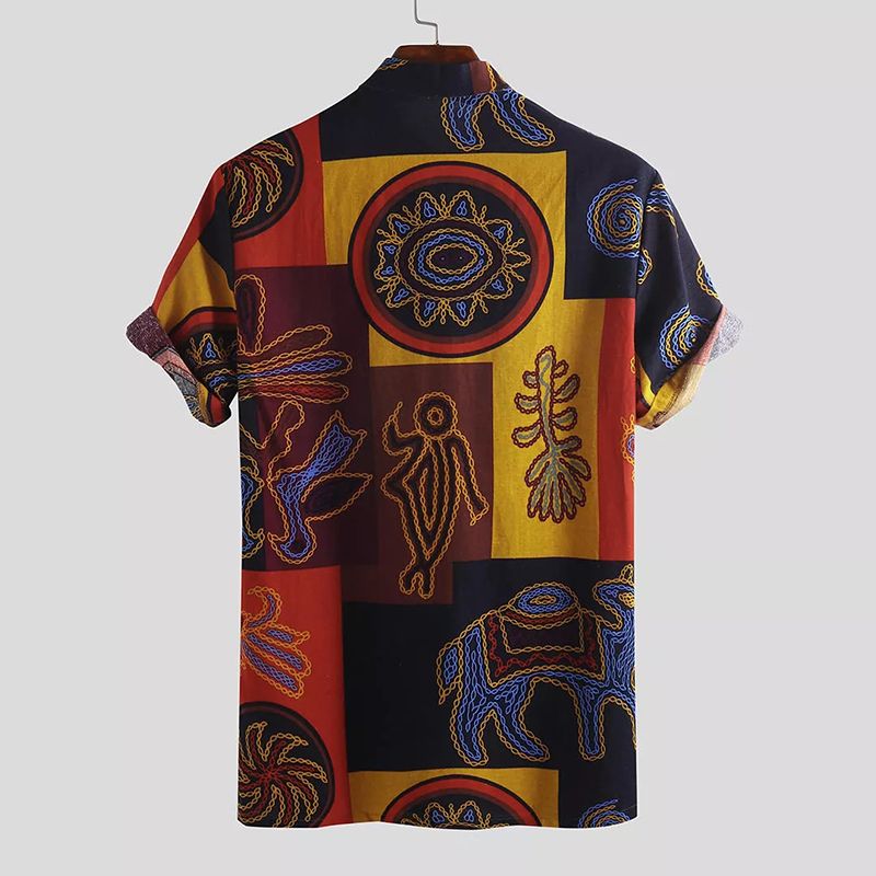 Blouse Met Korte Mouwen Voor Heren Hawaiiaanse Bloemenhemden Zomer Strand Casual T-shirt Tops