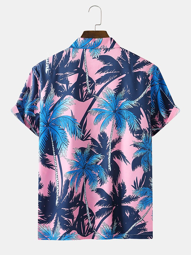 Hawaï-overhemden Met Kokosnootboomprint Voor Heren