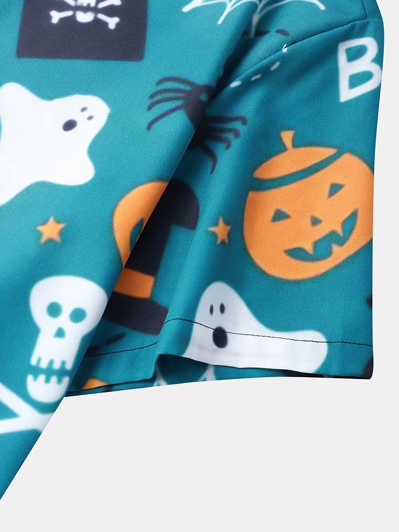 Heren Ghost Pumpkpin Skeleton Casual Shirts
