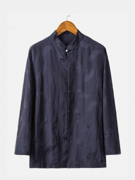 Heren Jacquard Weave Design Casual Overhemden