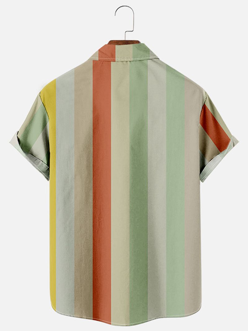 Stripe Element Series Digitaal Bedrukte Herenoverhemd