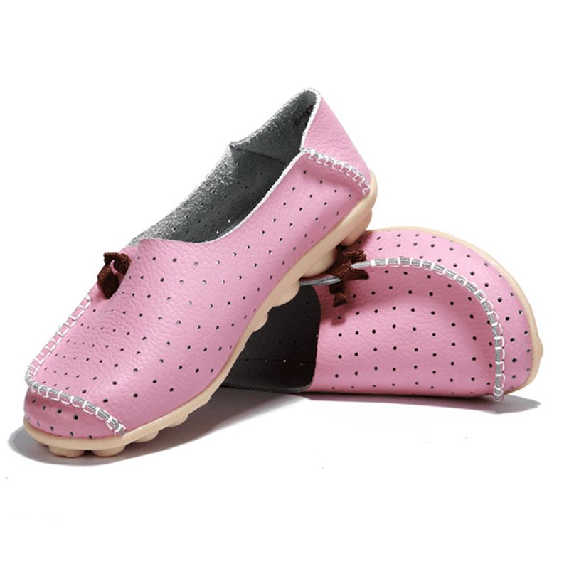 Big Size Dames Casual Platte Schoenen Slip Op Ballerina Flats Uitgeholde Platte Loafers