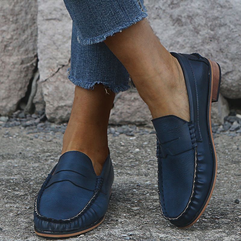 Dames Grote Maat Soild Slip-on Casual Flats Loafers