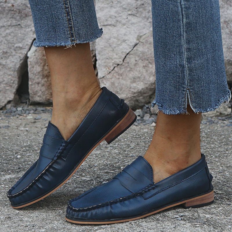 Dames Grote Maat Soild Slip-on Casual Flats Loafers