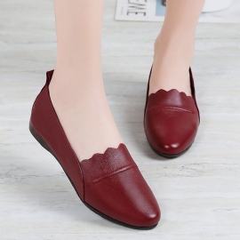 Dames Lace Trim Soft Sole Casual Slip-on Flats Loafers