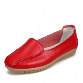Dames Loafers Schoenen Casual Outdoor Slip Op Leren Flats