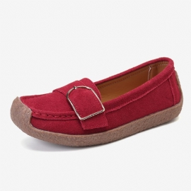 Dames Soft Sole Buckle Ademend Casual Slip-on Flats