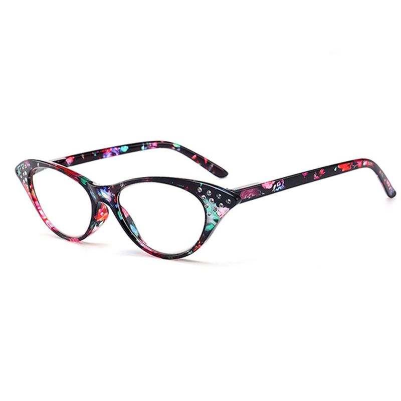 Dames Kat Eye Flower Frame-leesbril