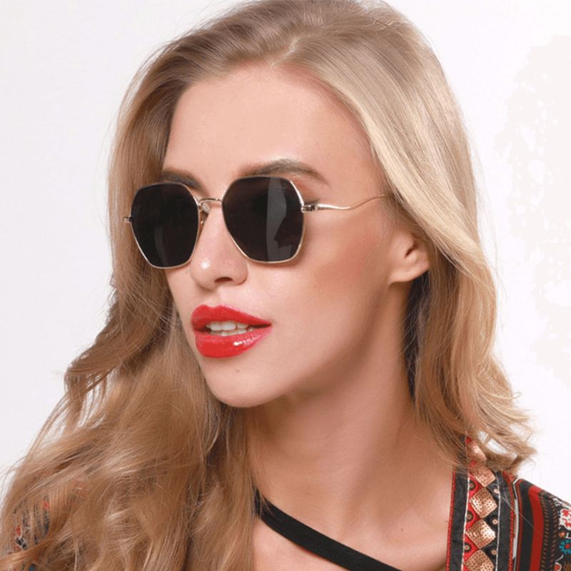 Dames Onregelmatige Vorm Polygon Uv-bescherming Mode Zonnebril