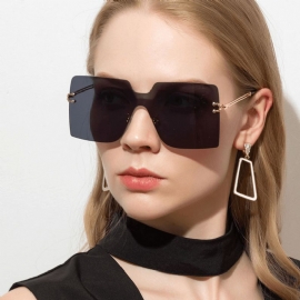 Dames Oversized Vierkante Frame Mode Metalen Uv-bescherming Zonnebril
