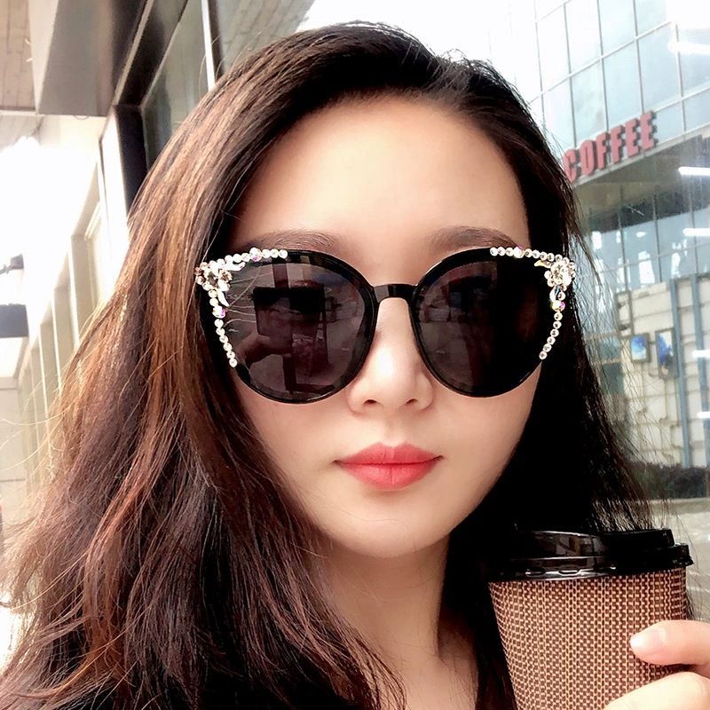 Gm Zonnebril Dames Big Frame Star Same Style Net Red Retro Koreaanse Bril