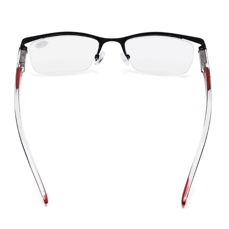 Heren Dames Retro Ronde Leesbril Met Half Frame Stijlvolle Computerbril Met Etui